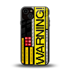 warning back phone cover | glass case for iphone 13