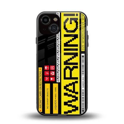 warning back phone cover | glass case for iphone 13