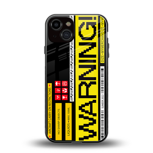 warning back phone cover | glass case for iphone 13