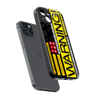 warning back phone cover | glass case for iphone 13