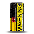 warning back phone cover | glass case for iphone 15 plus