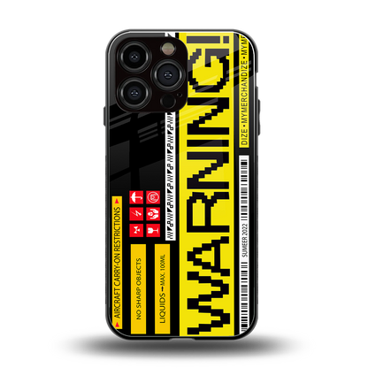 warning back phone cover | glass case for iphone 14 pro max