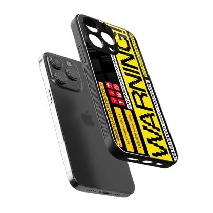 warning back phone cover | glass case for iphone 14 pro max