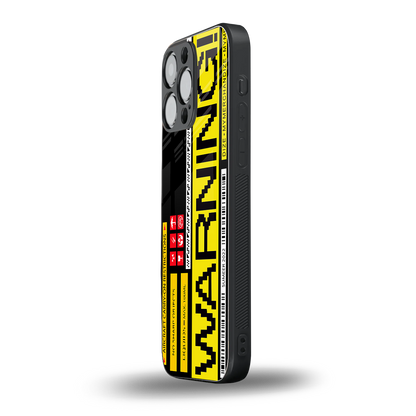 warning back phone cover | glass case for iphone 14 pro max