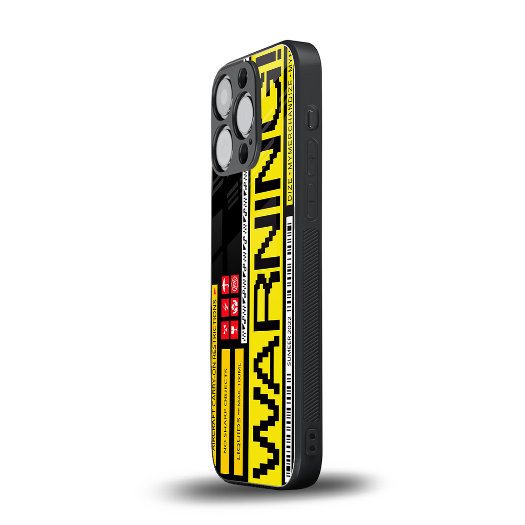 warning back phone cover | glass case for iphone 15 pro