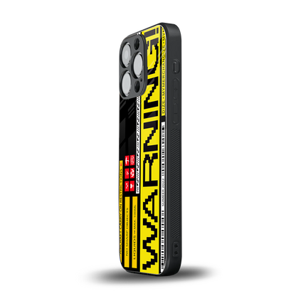 warning back phone cover | glass case for iphone 14 pro