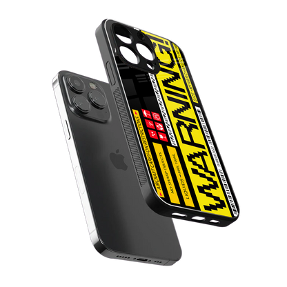 warning back phone cover | glass case for iphone 14 pro