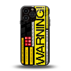 warning back phone cover | glass case for iphone 16 pro max