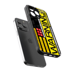 warning back phone cover | glass case for iphone 16 pro max