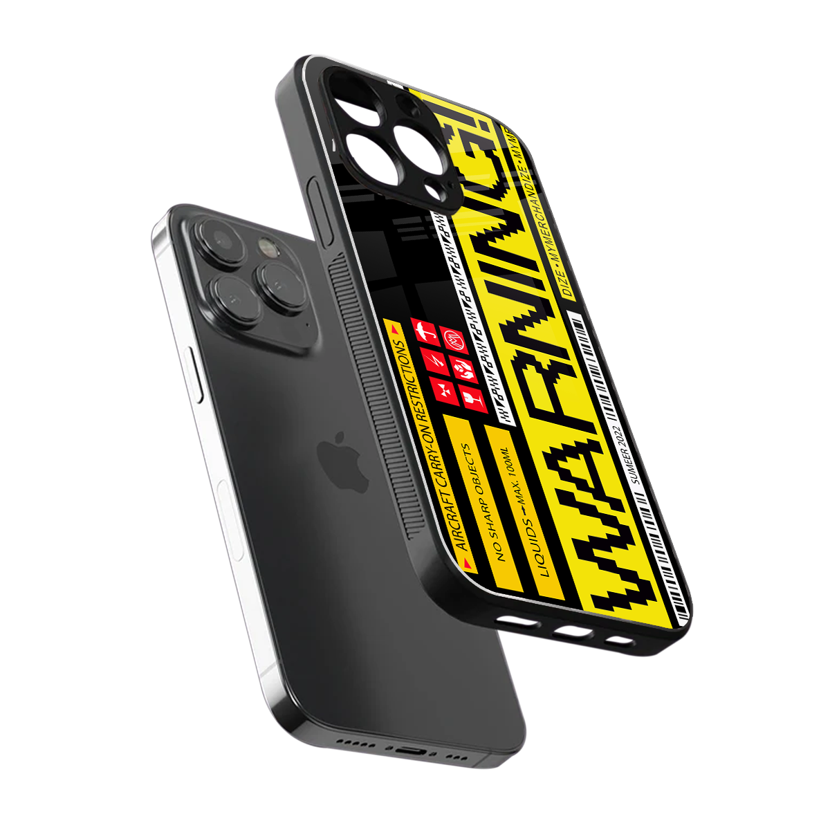 warning back phone cover | glass case for iphone 16 pro max