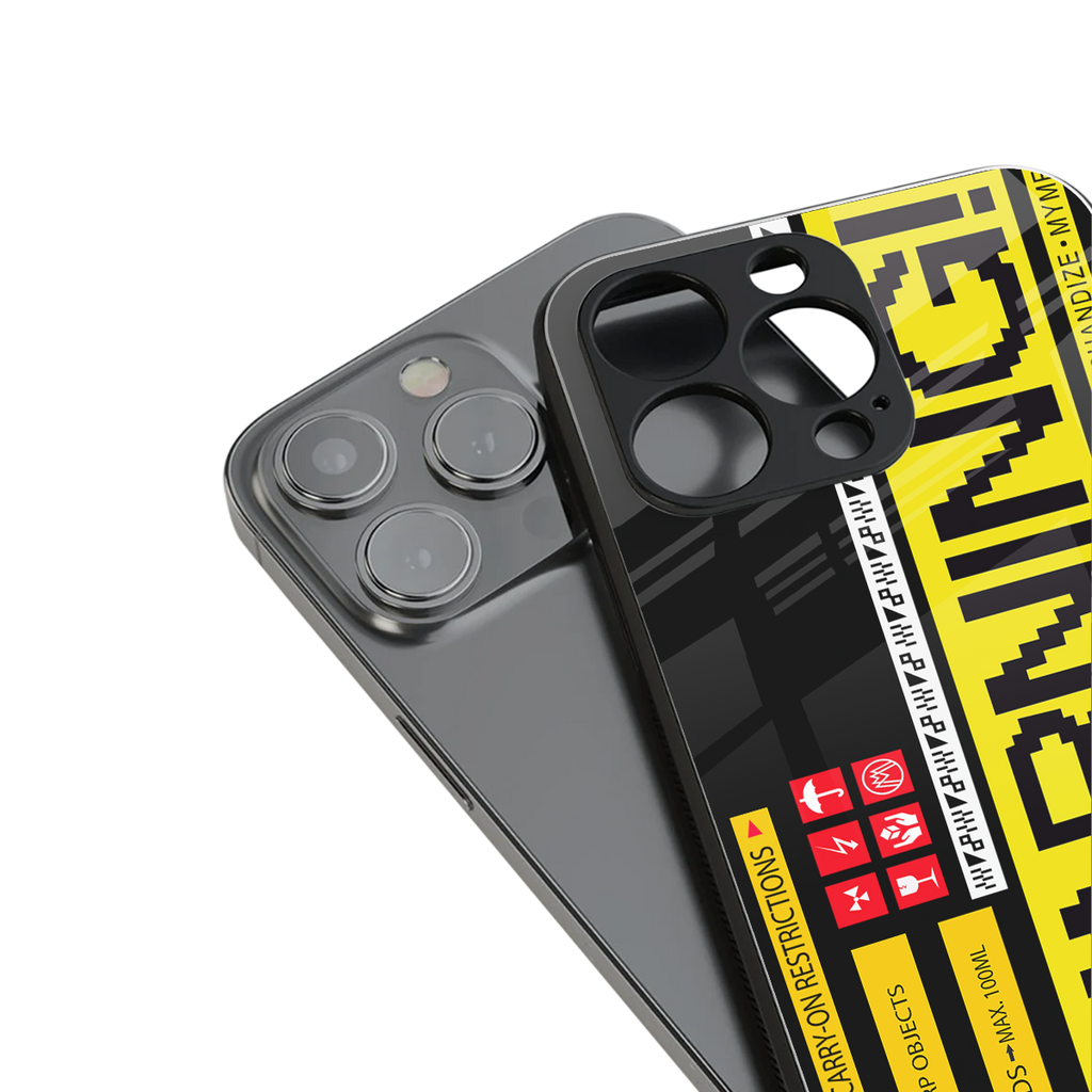 warning back phone cover | glass case for iphone 13 pro