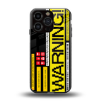 warning back phone cover | glass case for iphone 16 pro