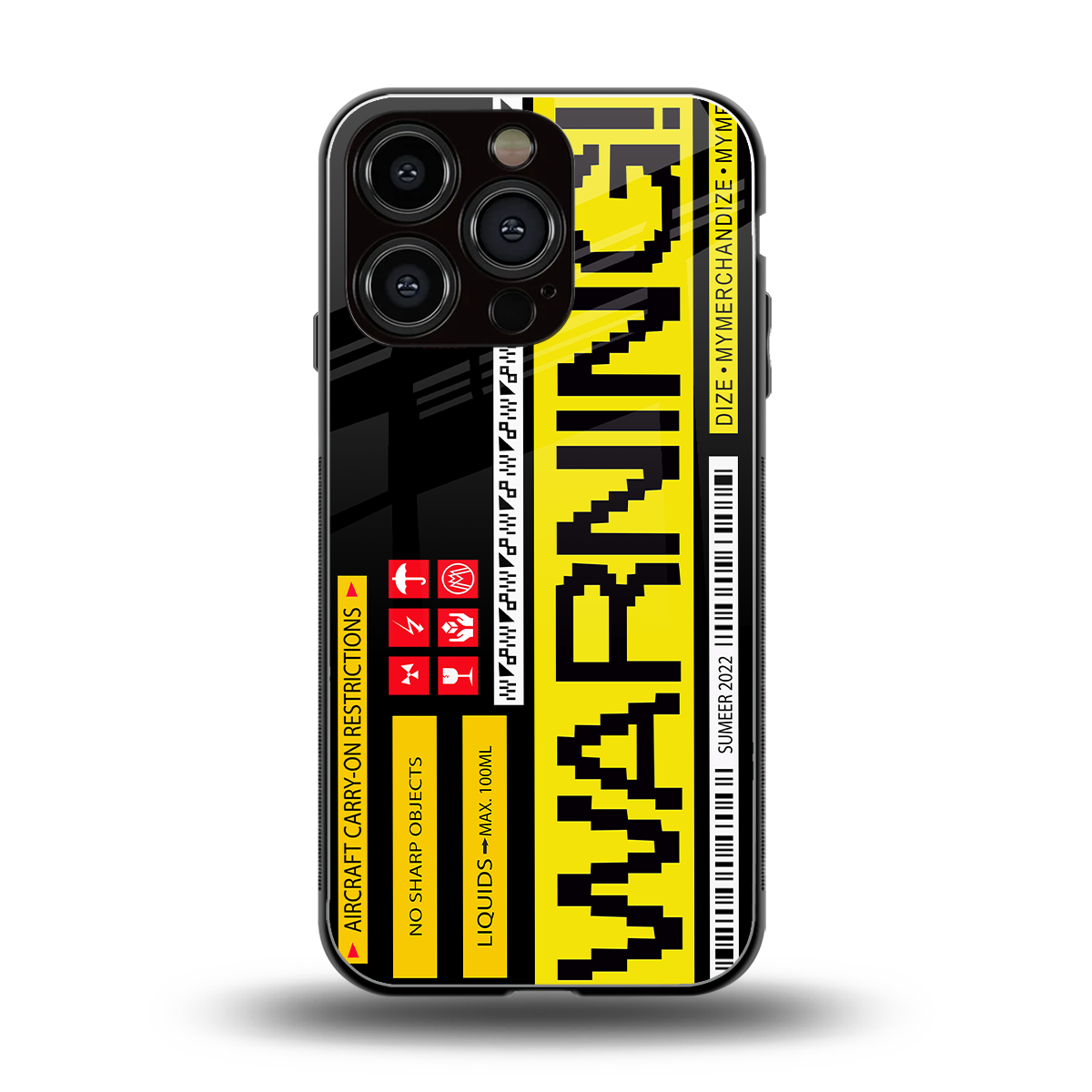 warning back phone cover | glass case for iphone 16 pro