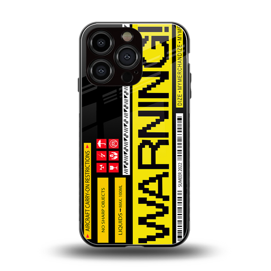 warning back phone cover | glass case for iphone 16 pro