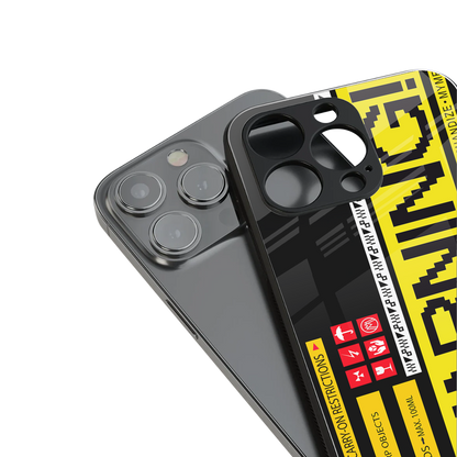 warning back phone cover | glass case for iphone 14 pro max