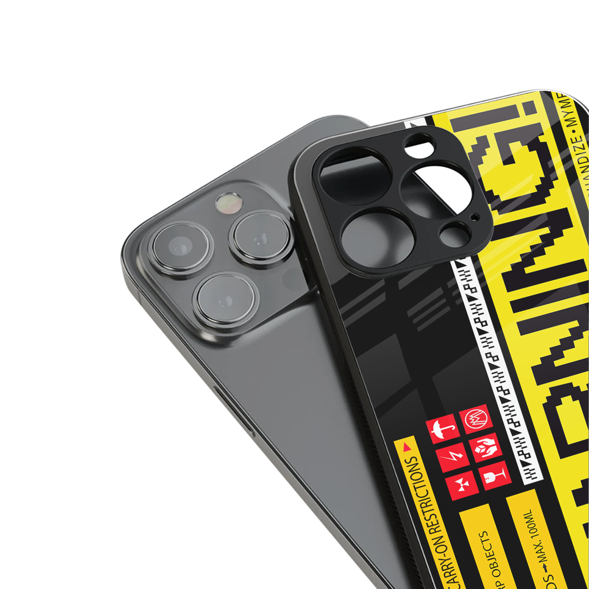 warning back phone cover | glass case for iphone 15 pro