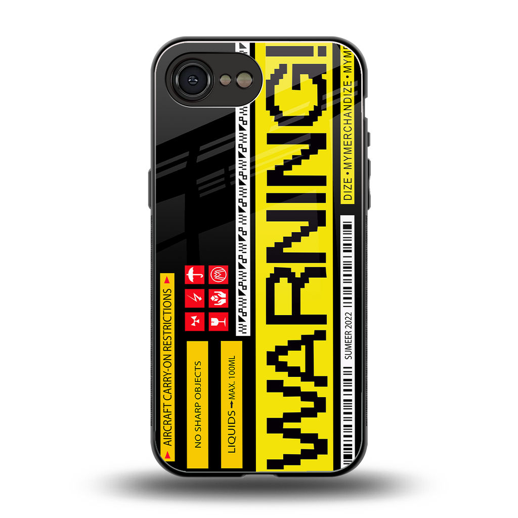warning back phone cover | glass case for iphone 16e