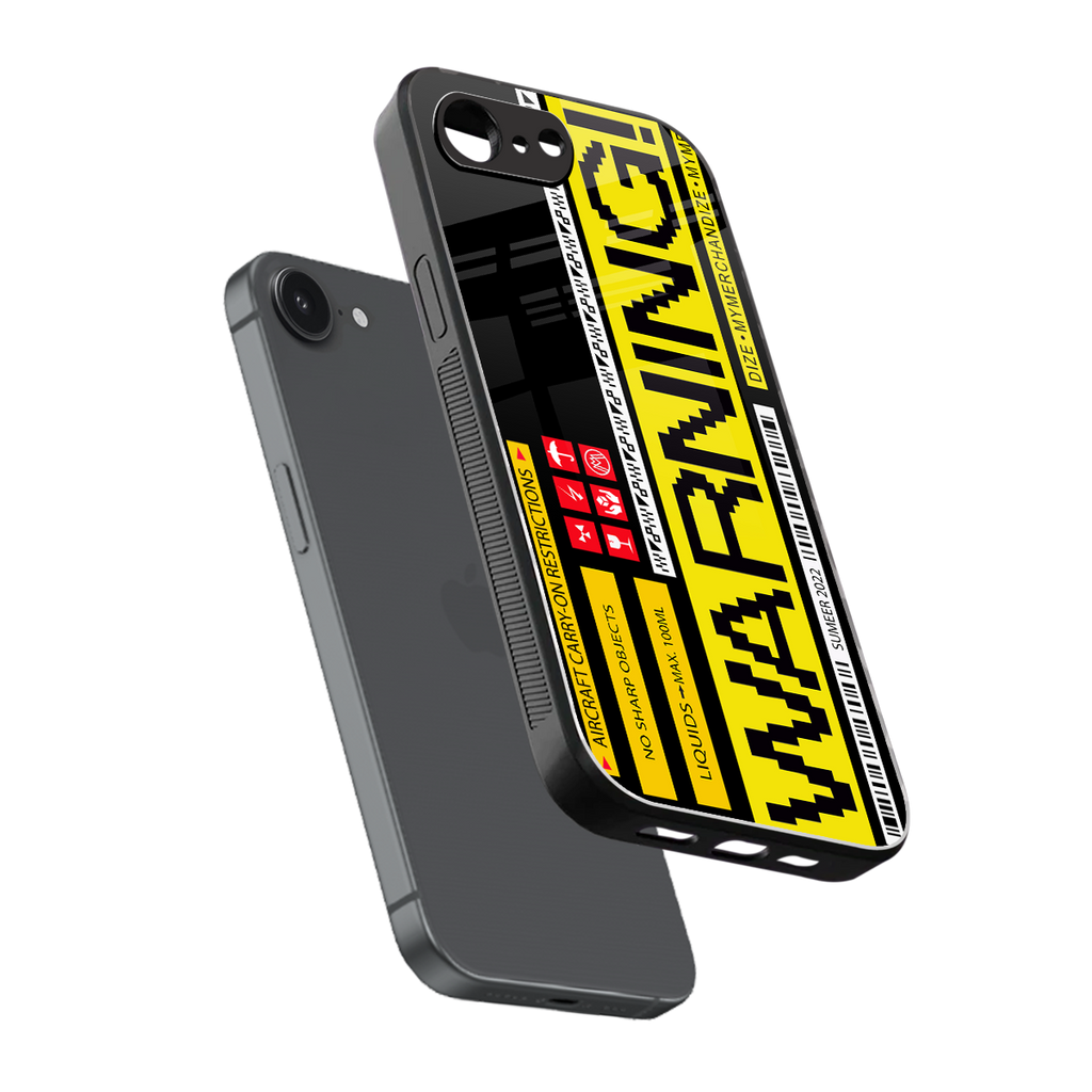 warning back phone cover | glass case for iphone 16e