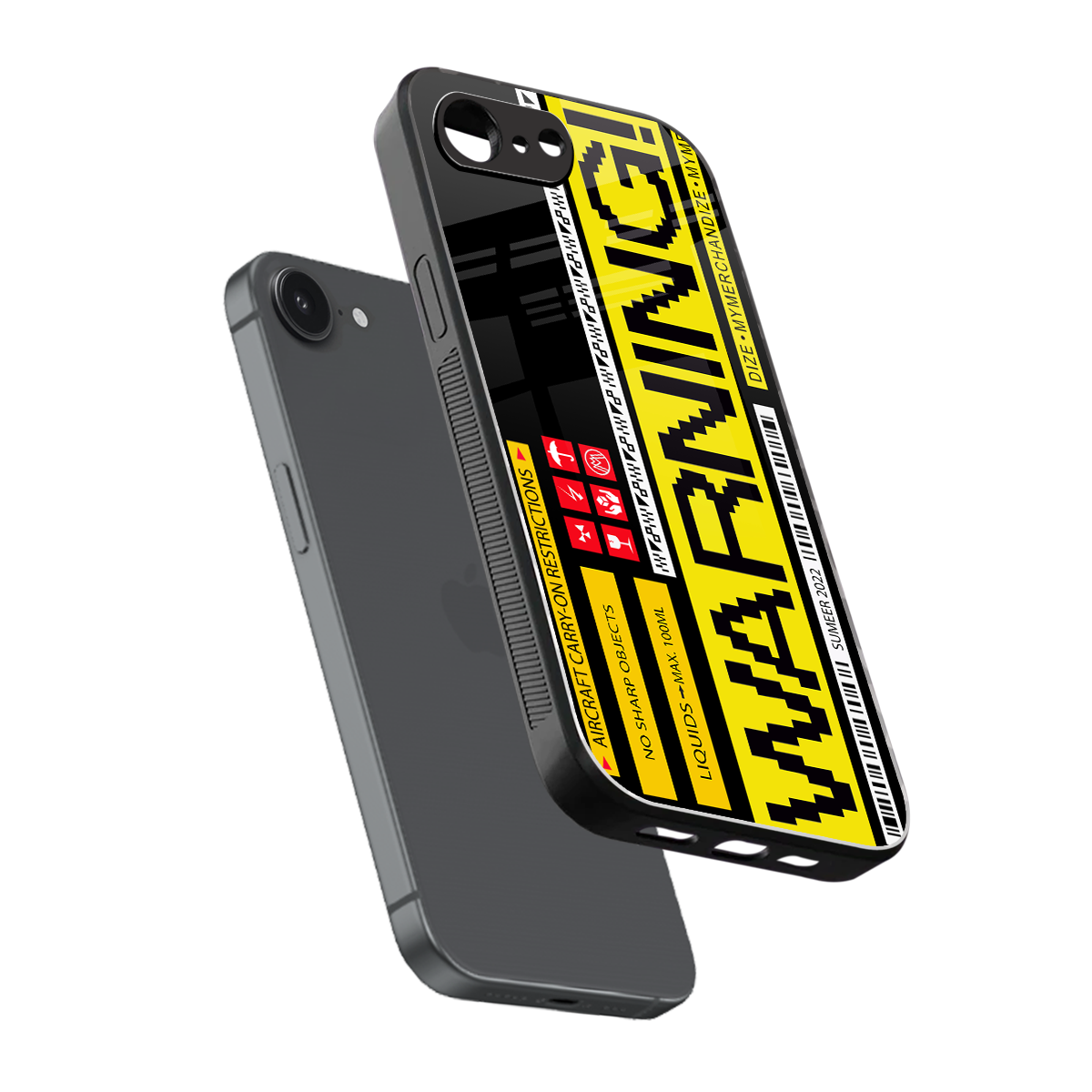 warning back phone cover | glass case for iphone 16e