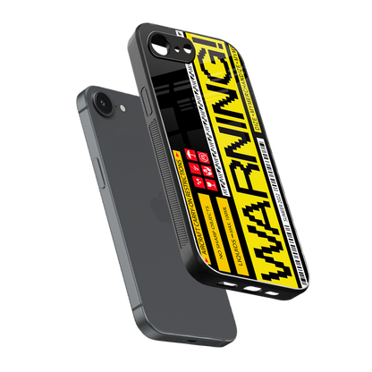 warning back phone cover | glass case for iphone 16e