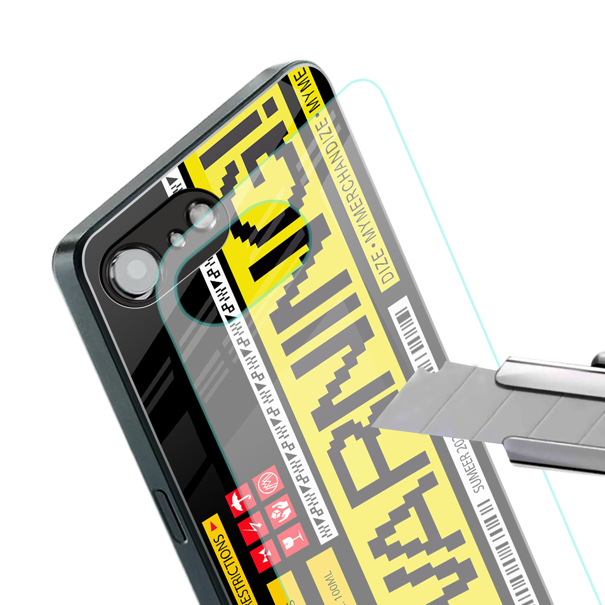 warning back phone cover | glass case for iphone 16e