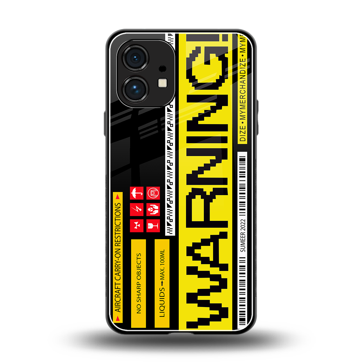 warning back phone cover | glass case for nothing phone 1