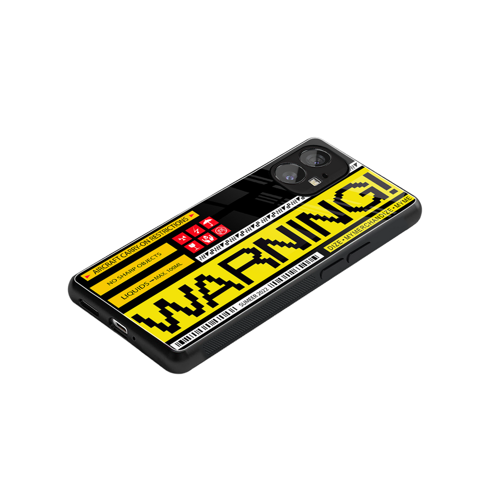 warning back phone cover | glass case for nothing phone 1