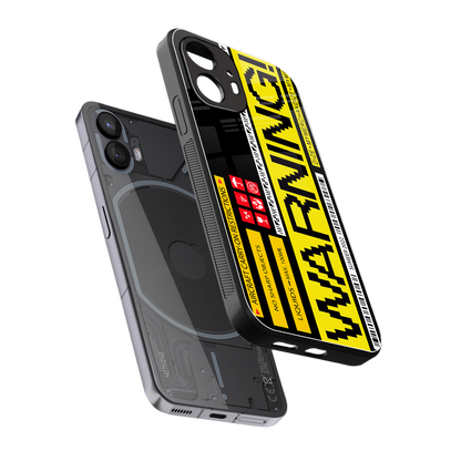 warning back phone cover | glass case for nothing phone 2