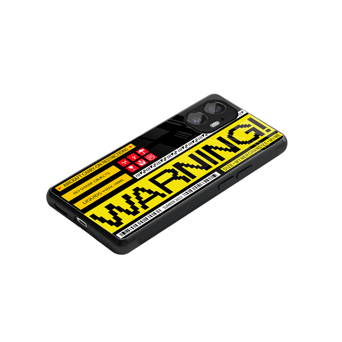 warning back phone cover | glass case for nothing phone 2