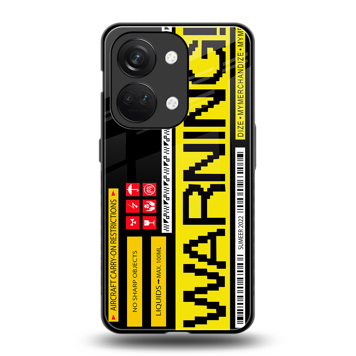warning back phone cover | glass case for oneplus nord 3