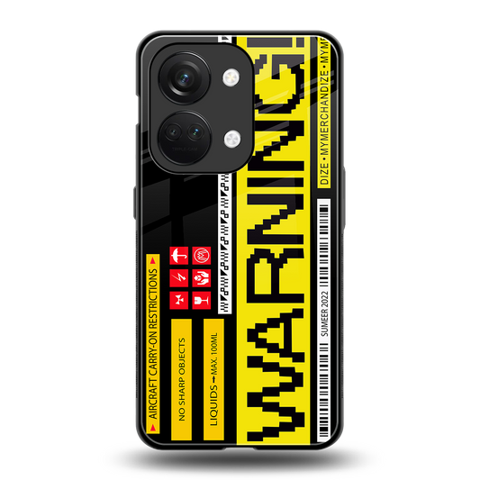 warning back phone cover | glass case for oneplus nord 3