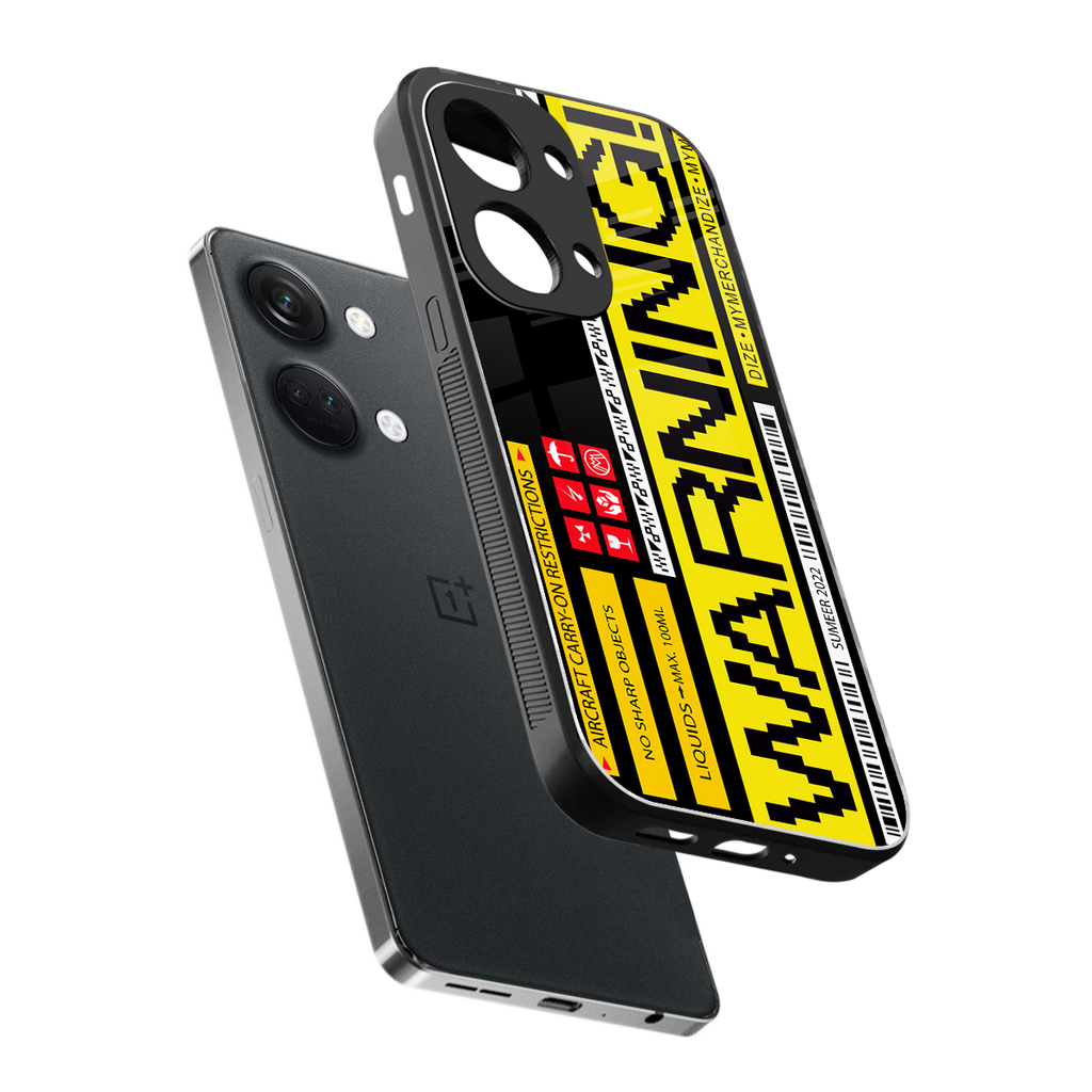 warning back phone cover | glass case for oneplus nord 3