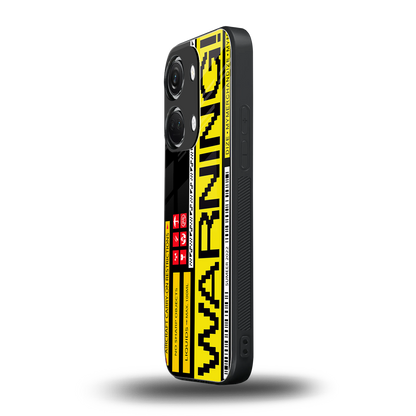 warning back phone cover | glass case for oneplus nord 3