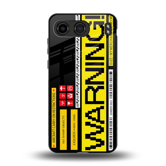 warning back phone cover | glass case for oneplus nord 4