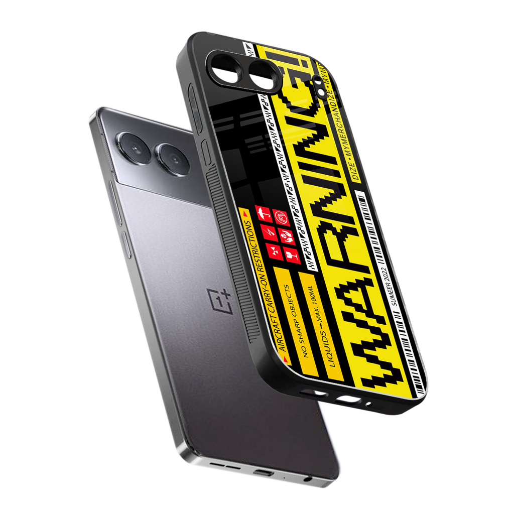 warning back phone cover | glass case for oneplus nord 4