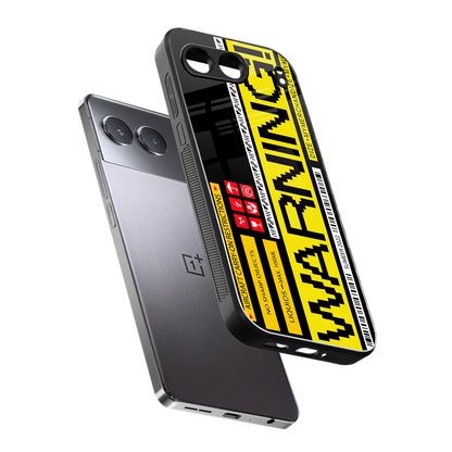 warning back phone cover | glass case for oneplus nord 4