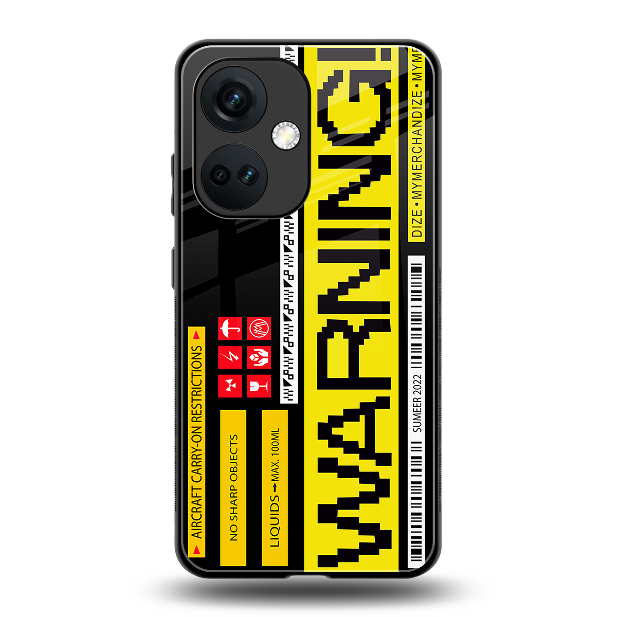 warning back phone cover | glass case for oneplus nord ce 3