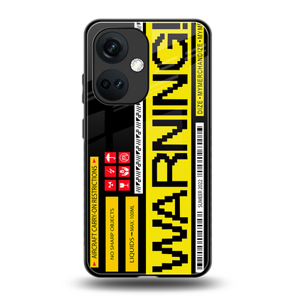 warning back phone cover | glass case for oneplus nord ce 3