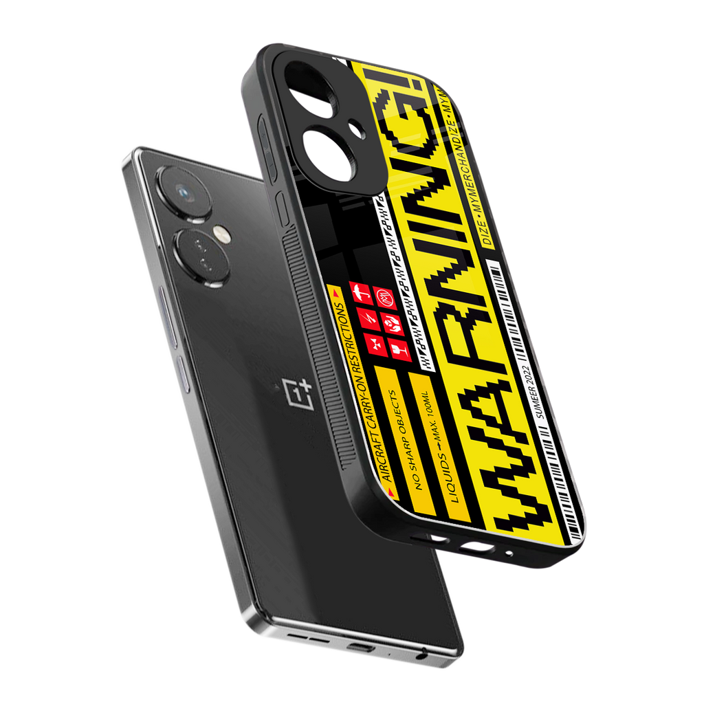 warning back phone cover | glass case for oneplus nord ce 3