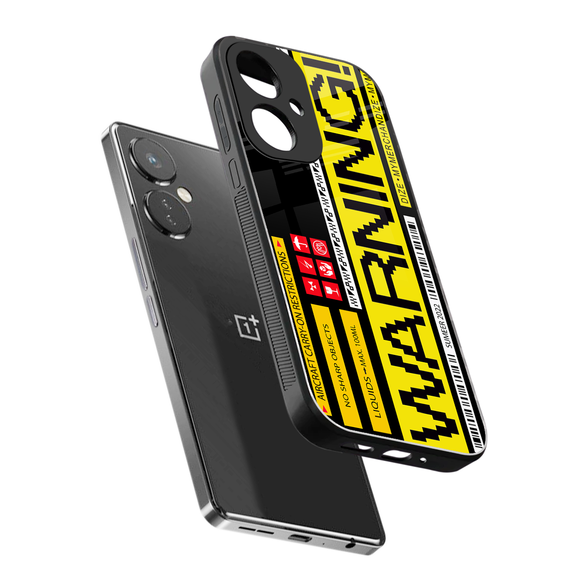 warning back phone cover | glass case for oneplus nord ce 3