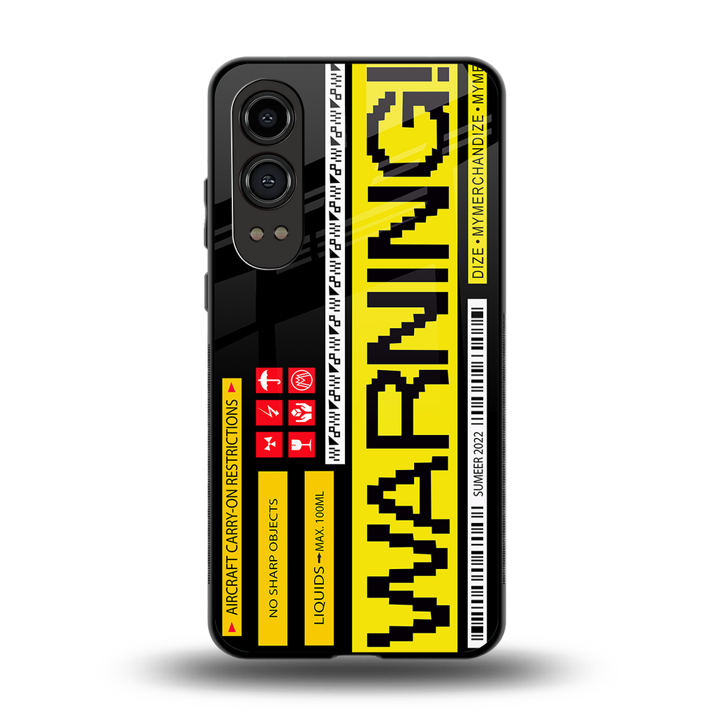 warning back phone cover | glass case for oneplus nord ce 4 lite