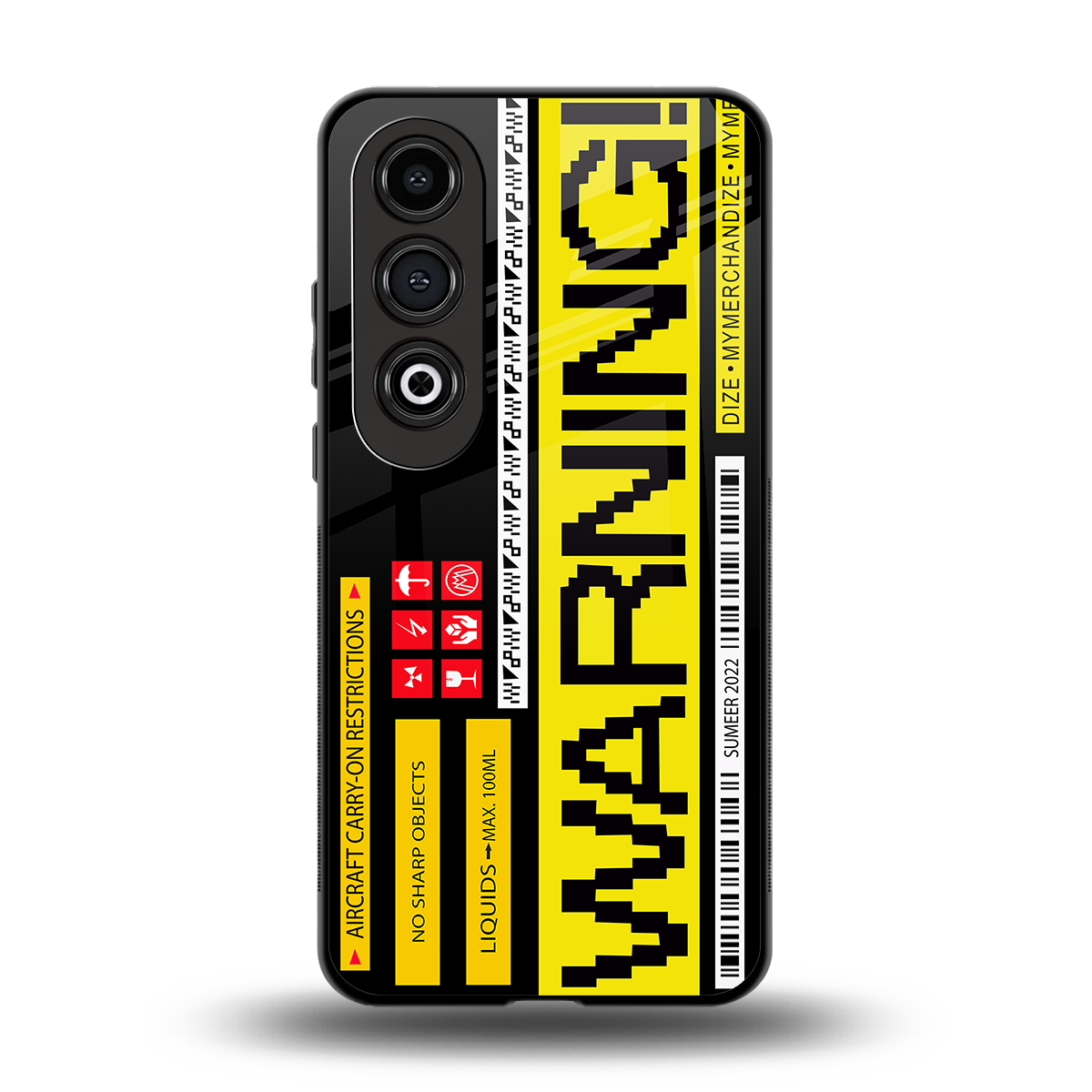 warning back phone cover | glass case for oneplus nord ce 4