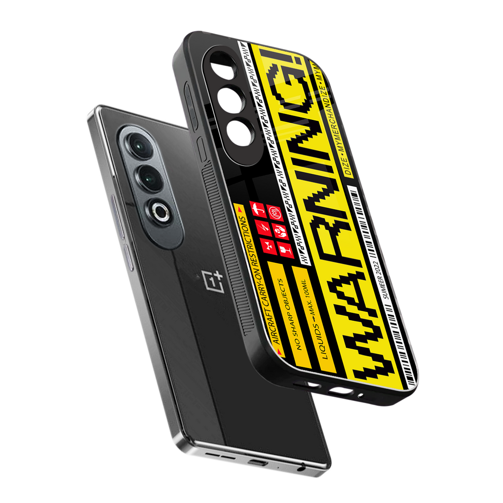 warning back phone cover | glass case for oneplus nord ce 4