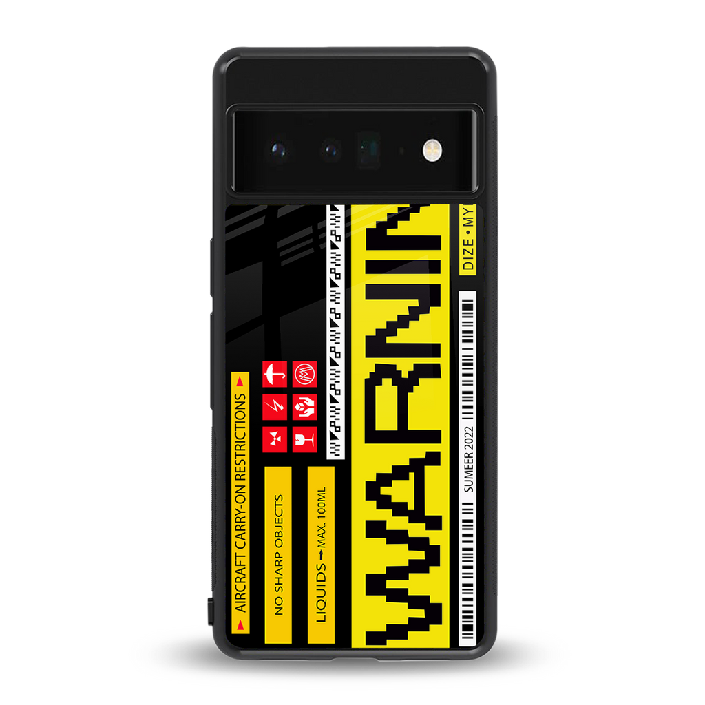 warning back phone cover | glass case for google pixel 6 pro