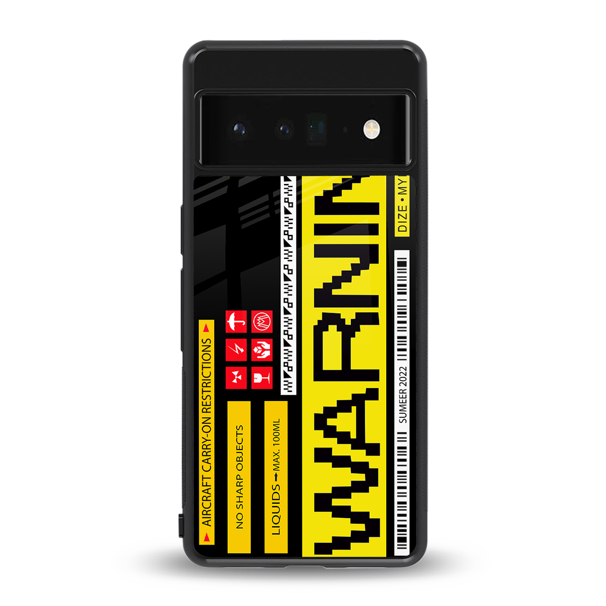 warning back phone cover | glass case for google pixel 6 pro