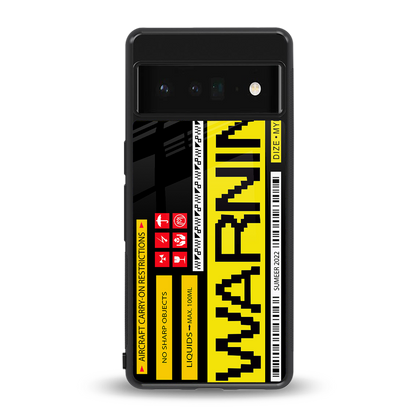 warning back phone cover | glass case for google pixel 6 pro