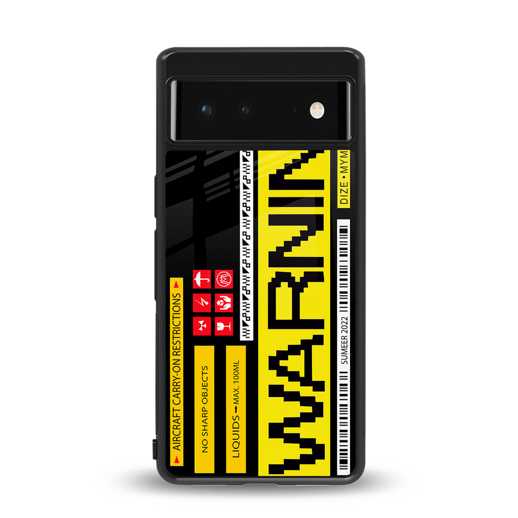 warning back phone cover | glass case for google pixel 6