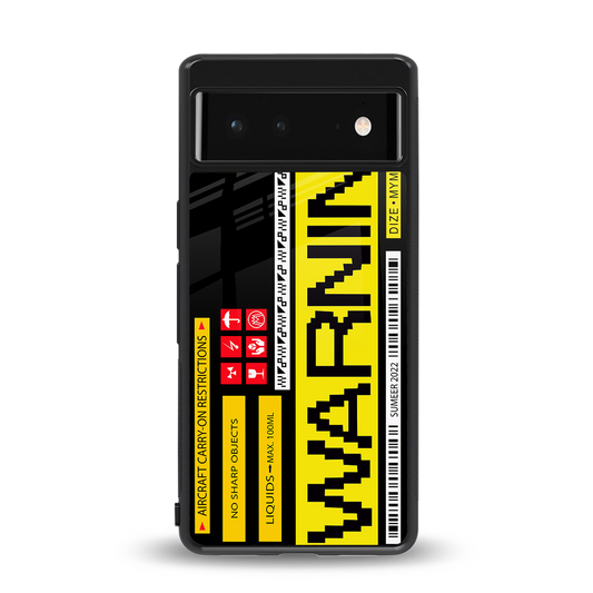 warning back phone cover | glass case for Google Pixel 6A