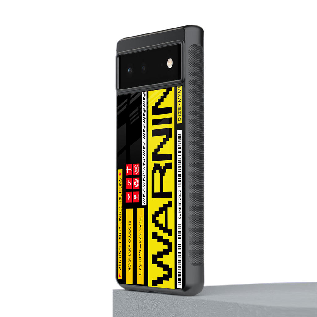 warning back phone cover | glass case for google pixel 6