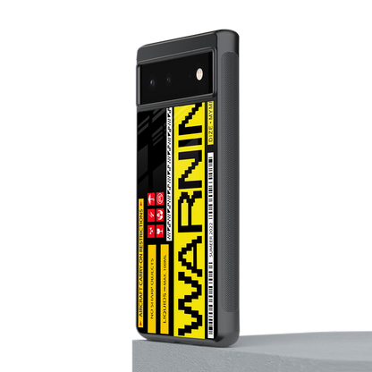 warning back phone cover | glass case for Google Pixel 6A